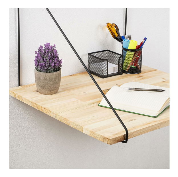 Raft Nusoma 1 (negru + lemn) 