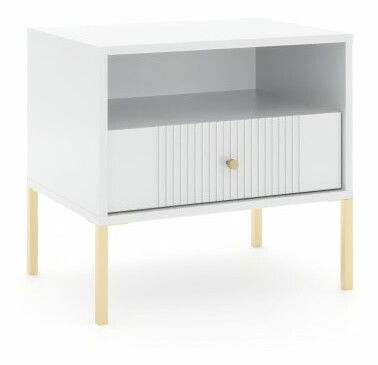 Nočný stolík Isae 5W (biela + zlatá)
