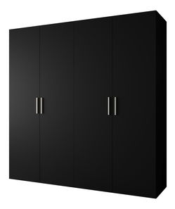 Dulap de haine 200 cm Borry 1 (Negru + Argintiu)