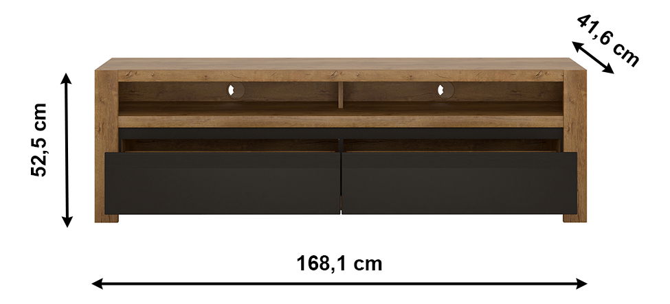 TV stolíć Lacetta HAVF02 (hrast lefkas s tamni + crna)