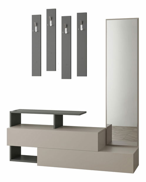 Set mobilier pentru hol Rambo (Mokka + Antracit)