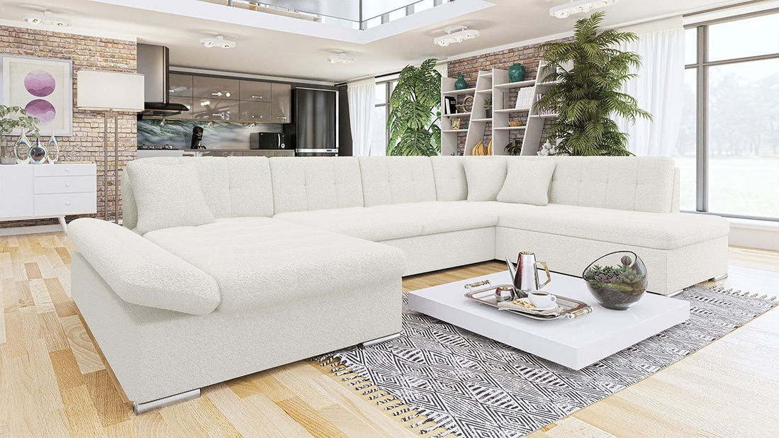 Kutna garnitura Calla (L) U (bijela)