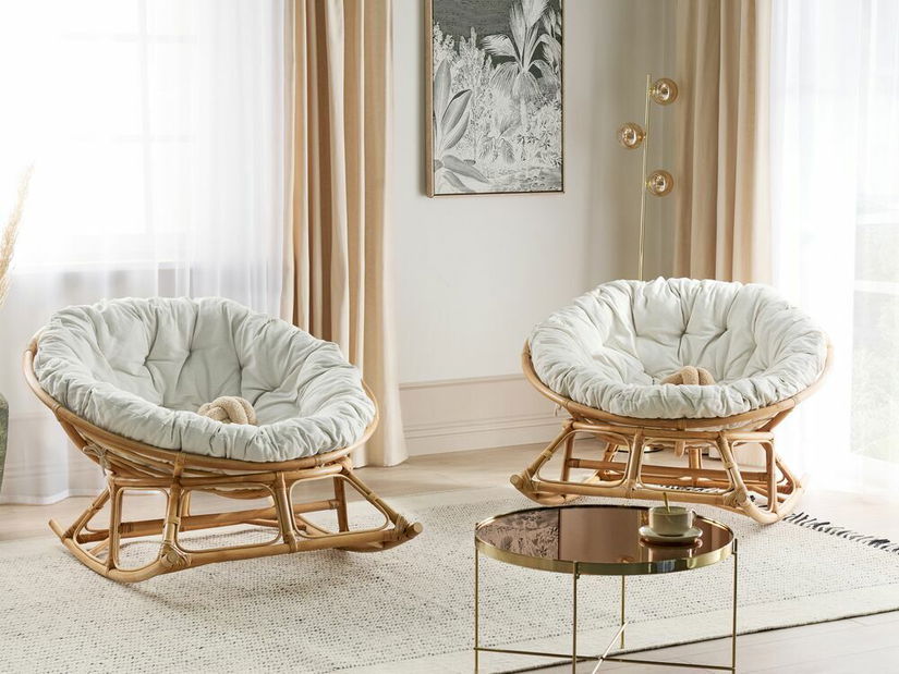 Set 2 ks záhradných húpacích kresiel Orvza (prírodná)