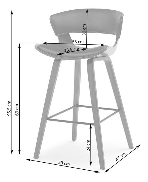 Scaun bar CH70 (negru + stejar)