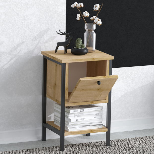 Príručný stolík Aliex 1 (Orech + Čierna)