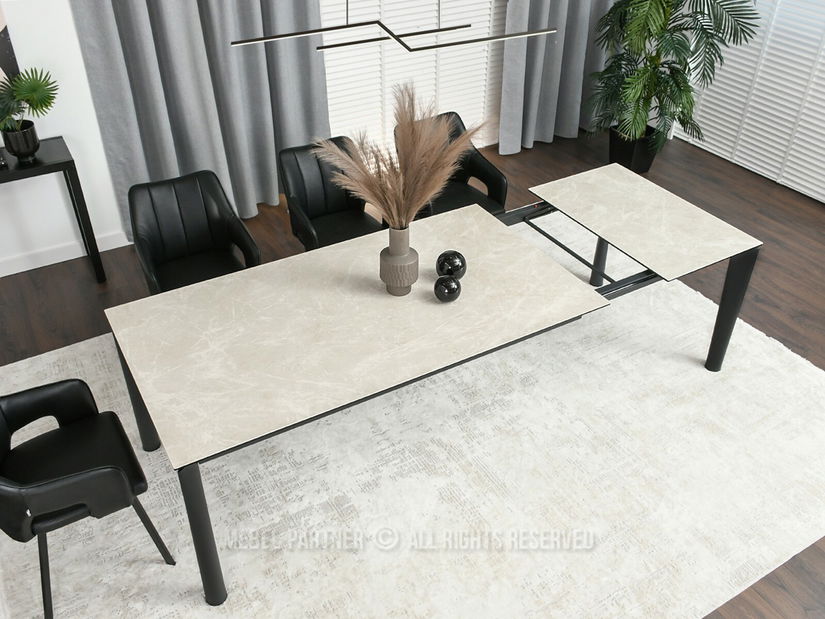 Jedálenský stôl Tornado (krémová + čierna)