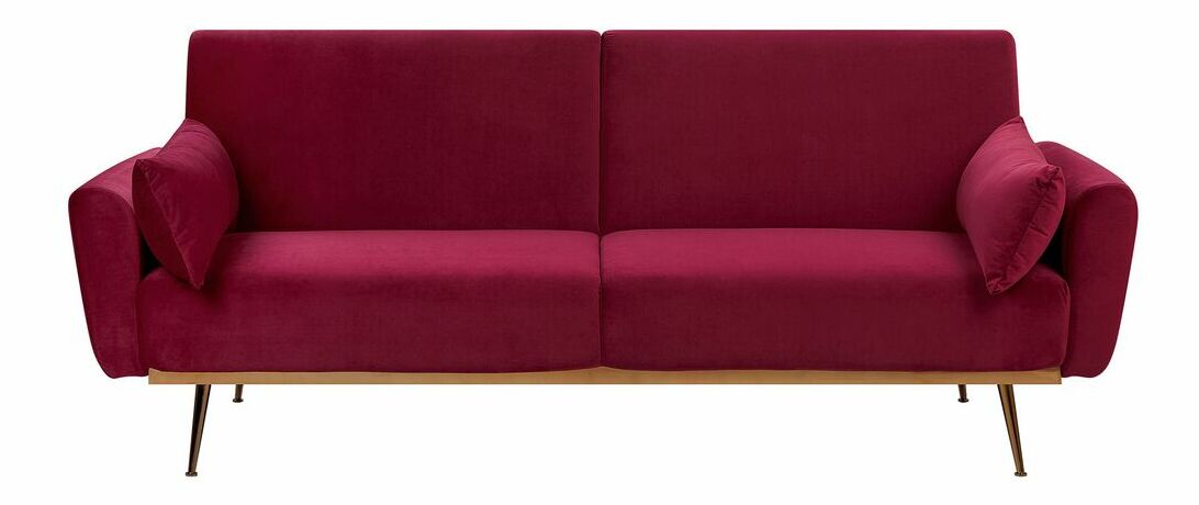 Canapea 3 locuri ELY (stofă) (roșu închis)