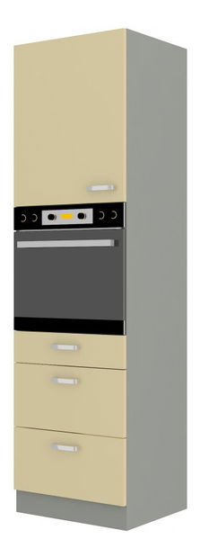 Kuhinjski ormarić za pećnicu i namirnice Kelyn 60 DPS 210 3S 1F (krem sjajna + siva)