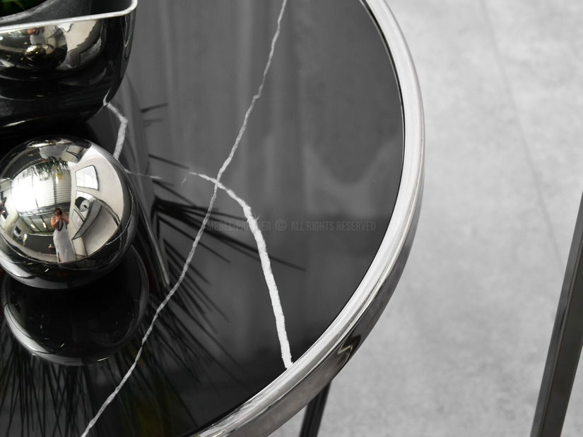 Konferenčný stolík Armin S (čierny mramor + čierna)