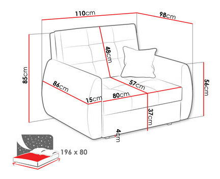 Fotoliu extensibil Clovea Art I (Gri deschis) (cu sp. depozitare)
