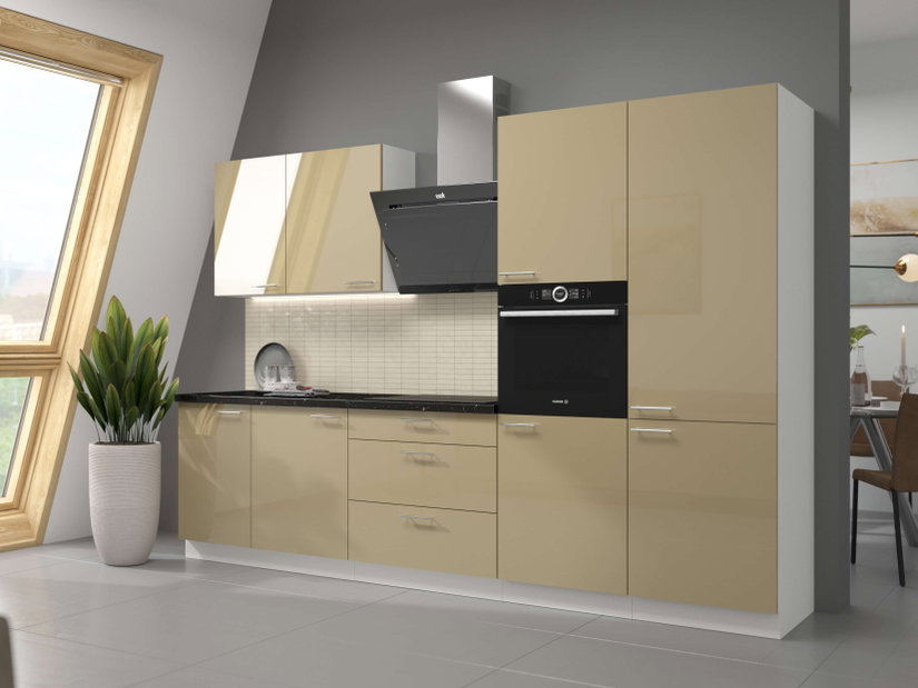 Dulap de bucătărie pentru alimente Lavera 40 DK 210 2F (alb + capuccino lucios)