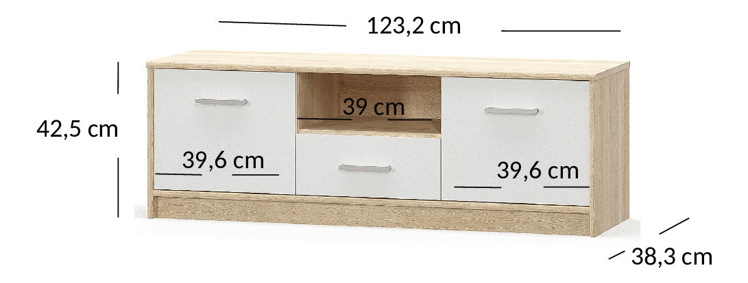 TV stolić Terrell (hrast sonoma + bijela)