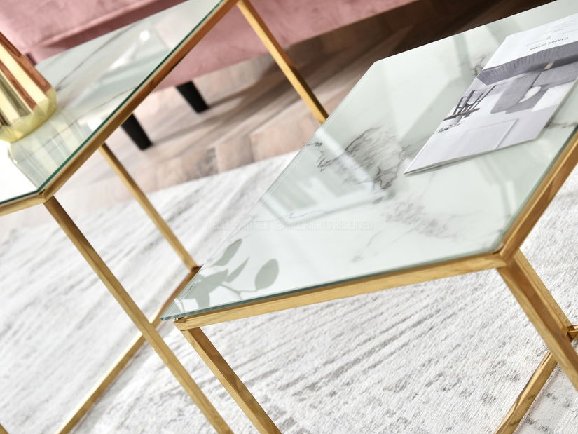 Stolić za kavu Prana Law (bijela + zlatna)