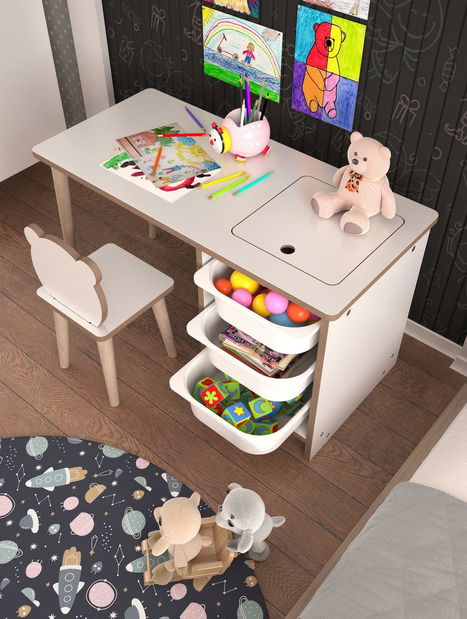 Măsuță pentru copii cu scaun Sonka 1 (alb)