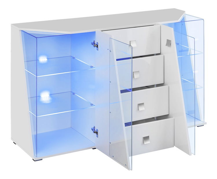 Vitrină Eldon 29 WW EE SB (alb + alb ultra lucios)