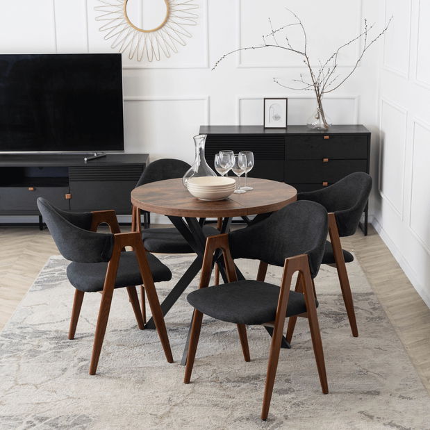 Blagovaonska stolica Renuncio (crna + orah) 