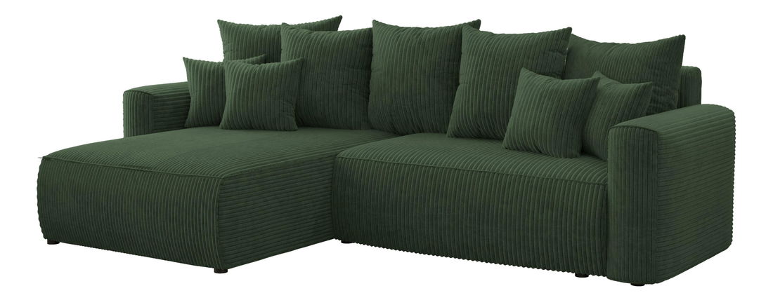 Rohová sedačka Baria (L) (tmavozelená)