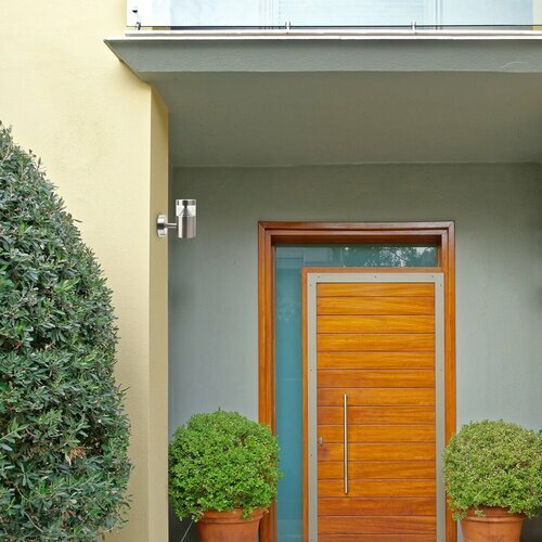 Vanjska LED zidna svjetiljka Lisbon (prozirna + nehrđajući čelik)