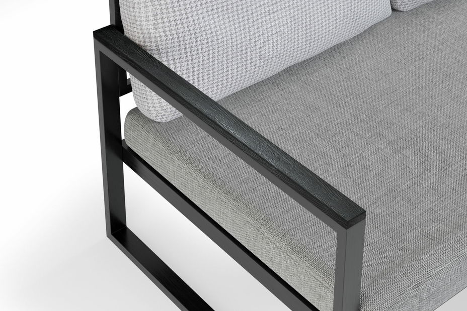 Canapea de grădină 2 locuri Salph (gri + negru) *vânzare stoc