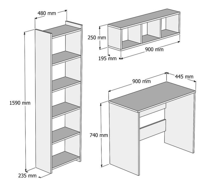 Irodabútor garnitúra Masape 3 (atlanti fenyő) 