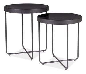 Set 2 buc. masă de cafea metalică Amira (Negru)