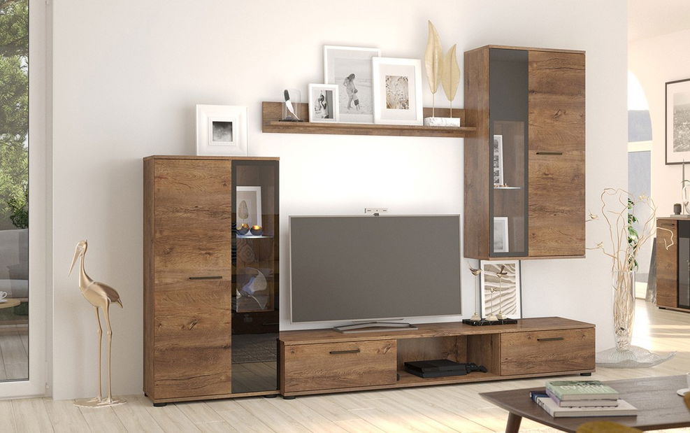 Mobilier living Fletcher (stejar Lefkas) (iluminat LED)