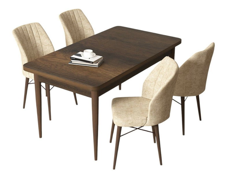 Set dining Arpo (nuc baroc + crem) (pentru 4 persoane)