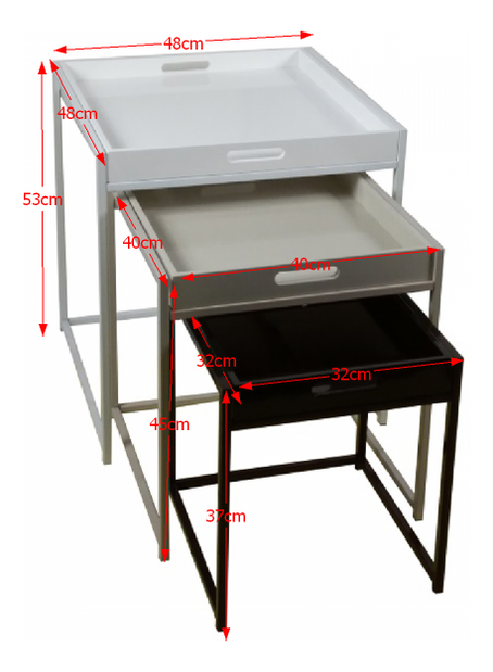 Príručný stolík Badsey (3 ks.)