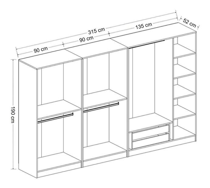 Ormar za garderobu Kalia 3821 (bijela)