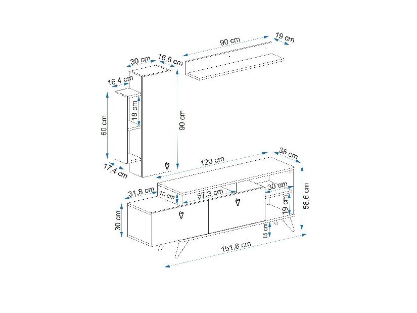 Mobilier living Kisamo 3 (Nuc + antracit) 