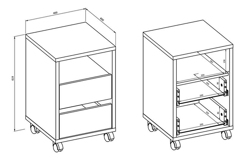 Container/ Dulap birou Agave Typ 03 (alb)