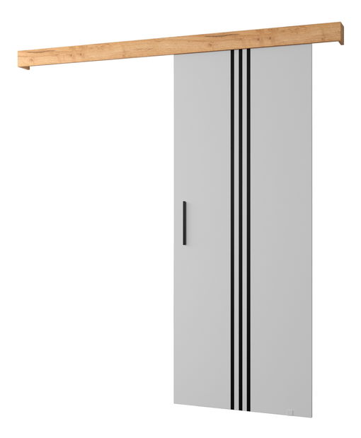 Posuvné dvere 90 cm Sharlene V (biela matná + craft zlatý + čierna)