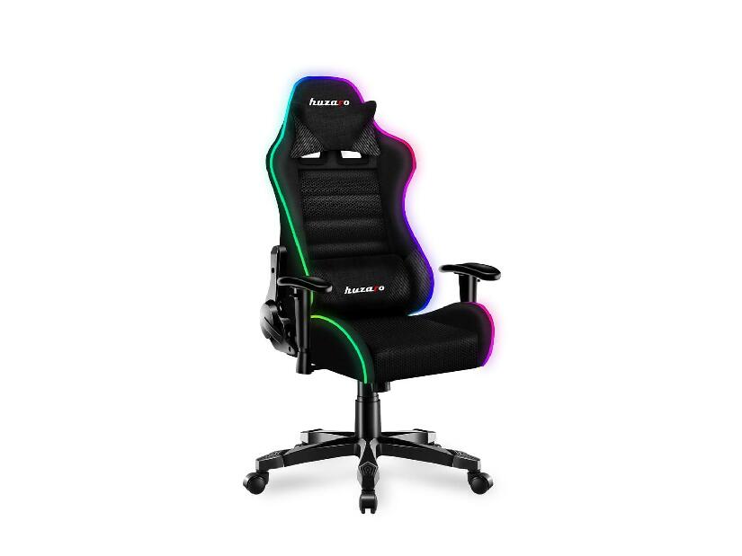 Scaun gaming pentru copii Rover 6 (negru + multicolor) (cu iluminat LED)