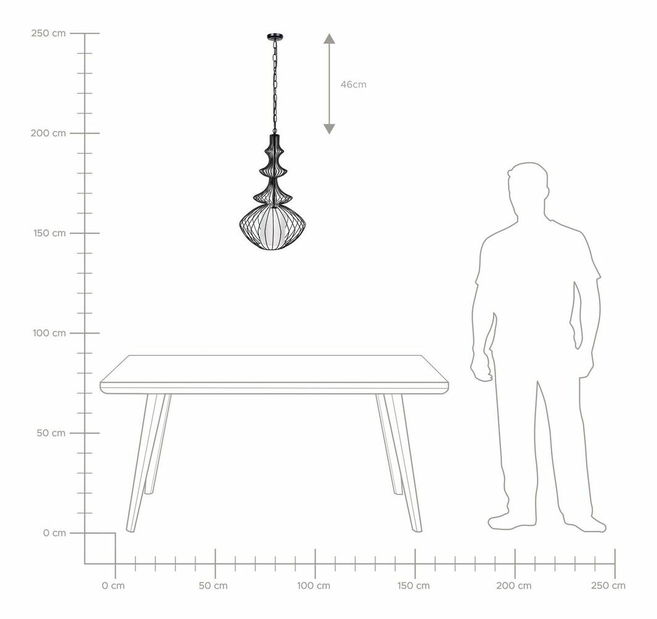 Závesná lampa Keter (čierna)