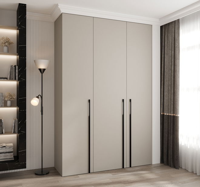 Ormar za garderobu 160 cm Carmela 50-3 (kašmir + crna)