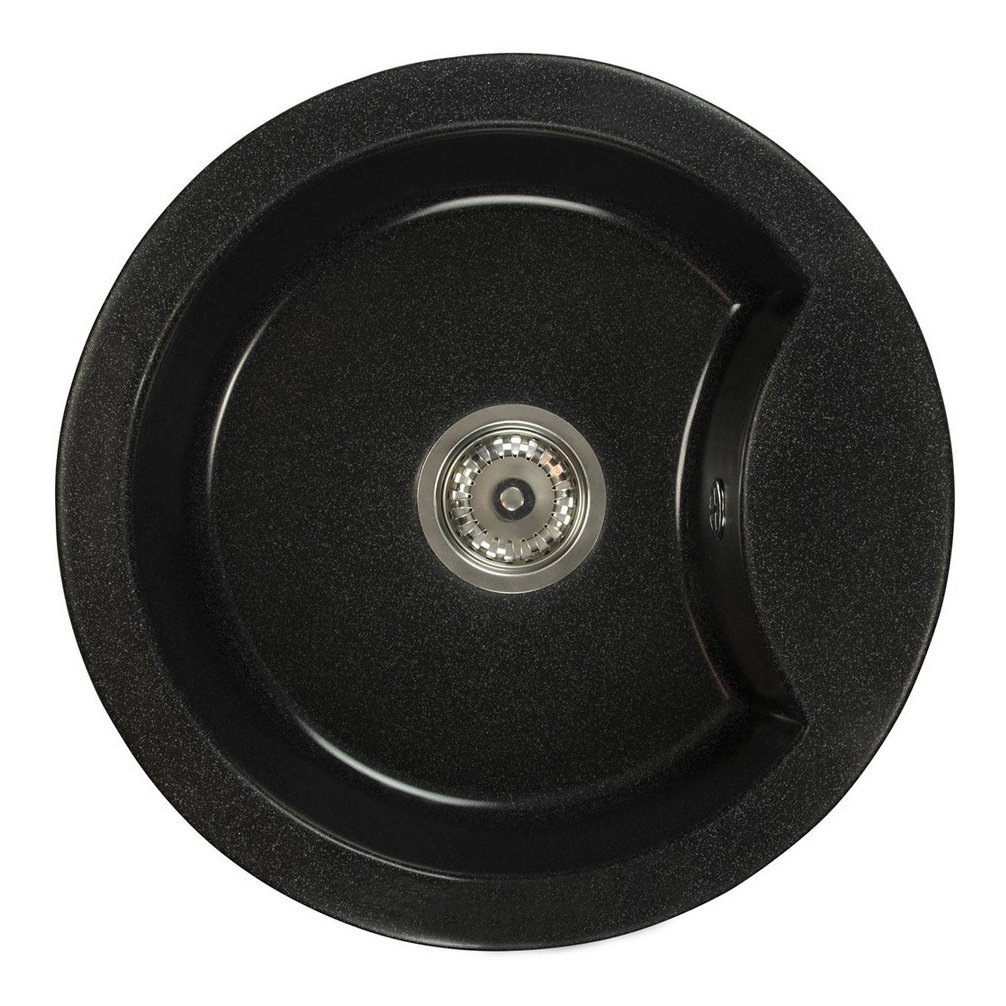 Kuchynský drez Mellusa (čierna + textúra) (s 2 otvormi pre batériu)