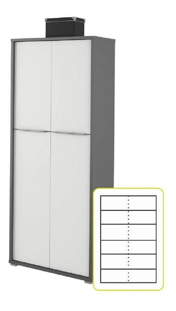 Ormar s policama Hamila NEW TYP 07 (grafit + bijela)