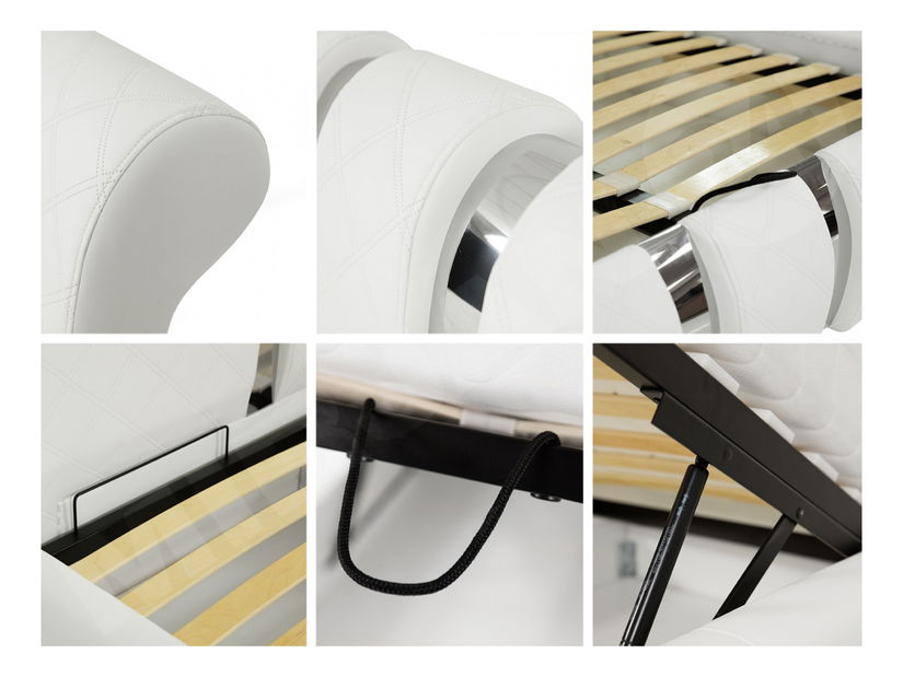 Pat matrimonial 180 cm Linoria Maxi (alb)