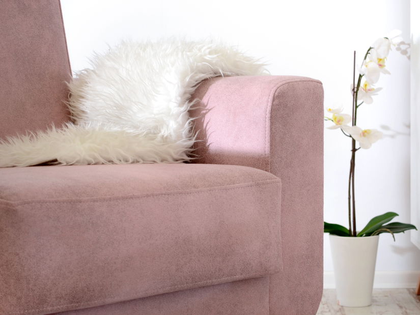 Relaxačné kreslo Kadim (ružová + buk)