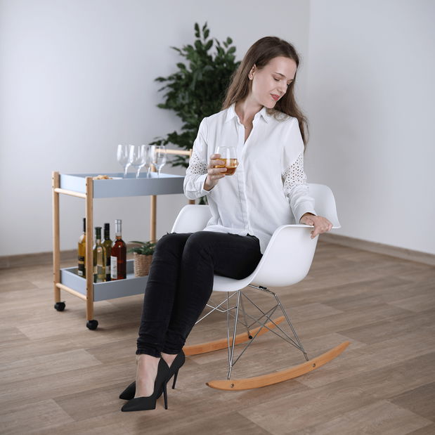 Fotelja za ljuljanje Bangor (bijela) 