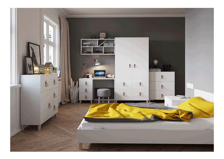 Egyszemélyes ágy 90 cm Famira (fehér)