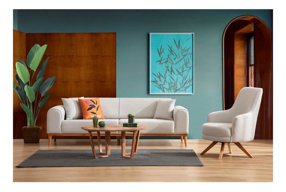 Fotel Kapruna (krém + dió)