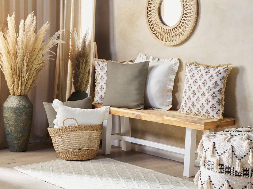 Sada 2 ozdobných vankúšov 45 x 45 cm Saggi (sivá)