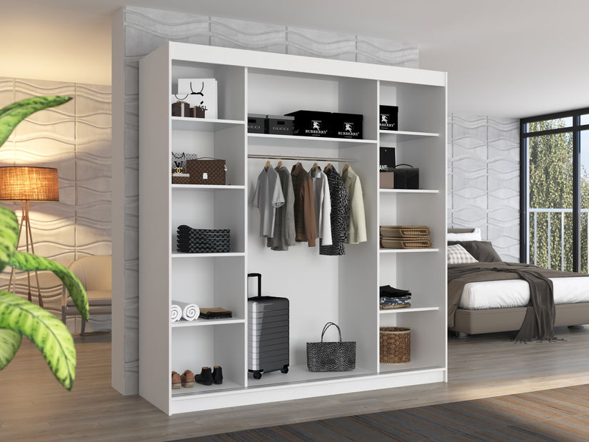 Šatníková skriňa Talencia (čierna + biela)