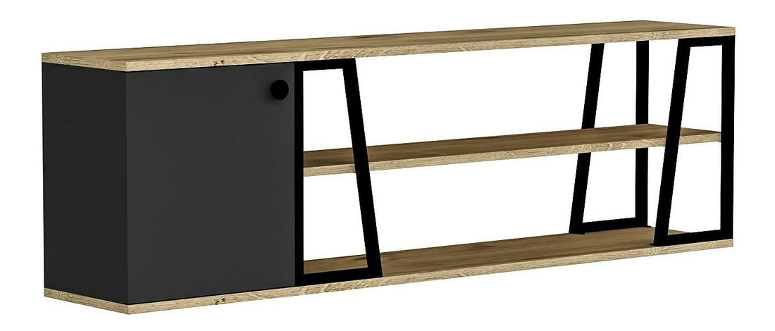 Regál Nidupe 8 (zafír tölgy + fekete) 