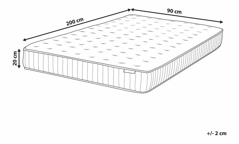 Saltea cu arcuri individuale 90x200 cm DARAM (tare)