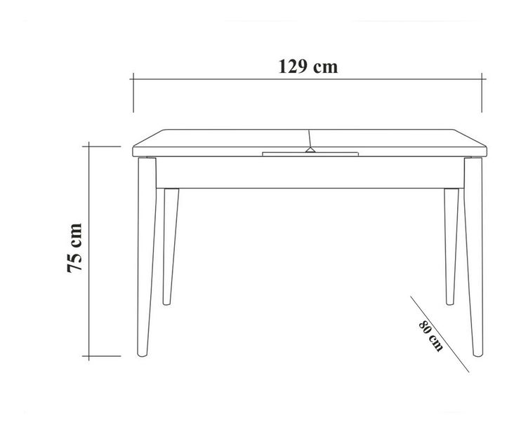 Set mobilier sufragerie Vlasta 2 (alb + bleumarin) albastru) (pentru 6 persoane)
