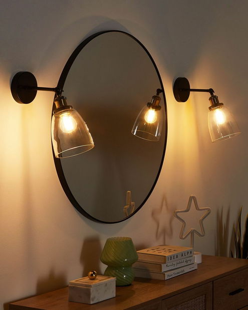 Set 2 ks nástenného osvetlenia Lovza (čierna)