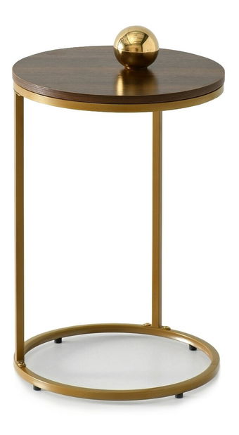 Măsuță de cafea Corden (nuc + auriu)