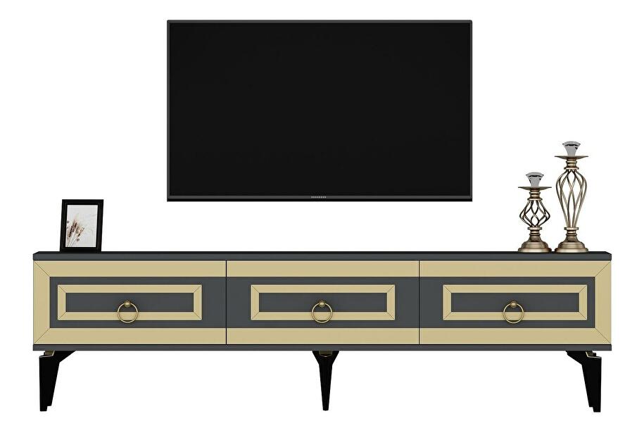 TV asztal/szekrény Pemava 2 (antracit + arany) 